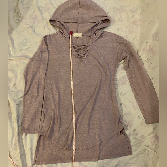 Mauve/lilac-coloured hooded long-sleeve shirt - Picture 1 of 4